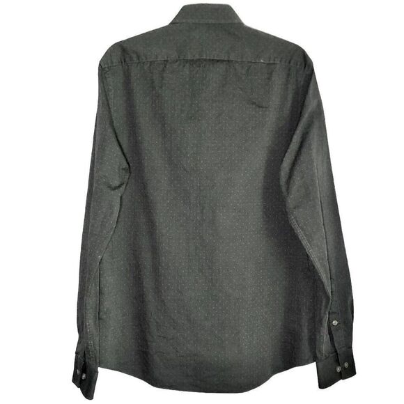 Michael Kors Slim Fit Pin Dot Long Sleeve Button Down in Grey Men’s L-16-34/35 - Picture 4 of 7